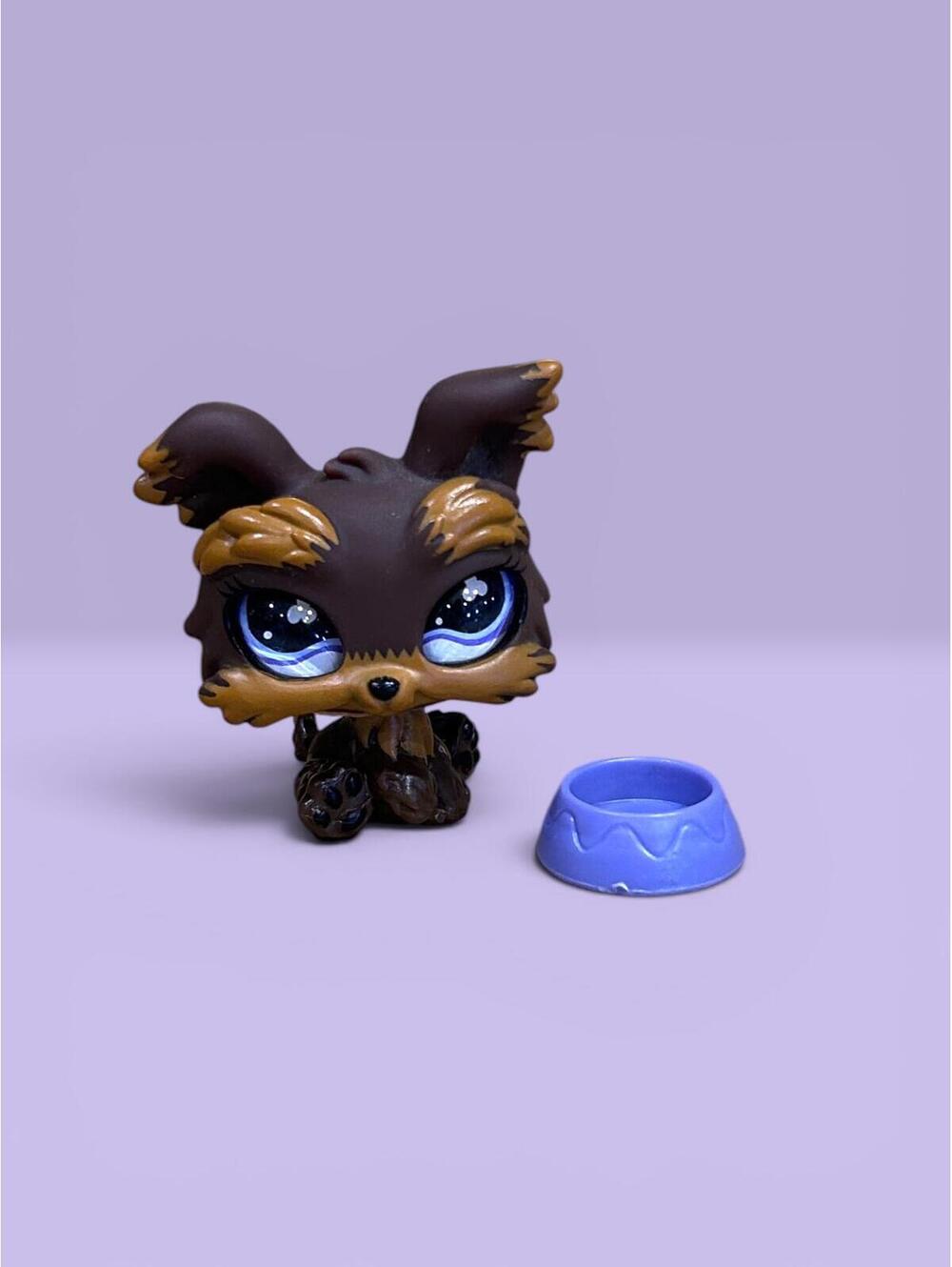 Littlest Pet Shop LPS Yorkie Dog #509 with Bowl Accessory
